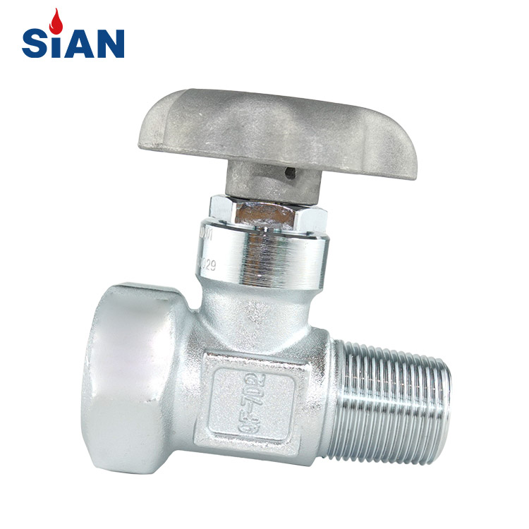 Válvula de gas de latón tipo axial de cilindro O2/aire/N2 de rango de gas industrial de marca SiAN confiable QF-7D2