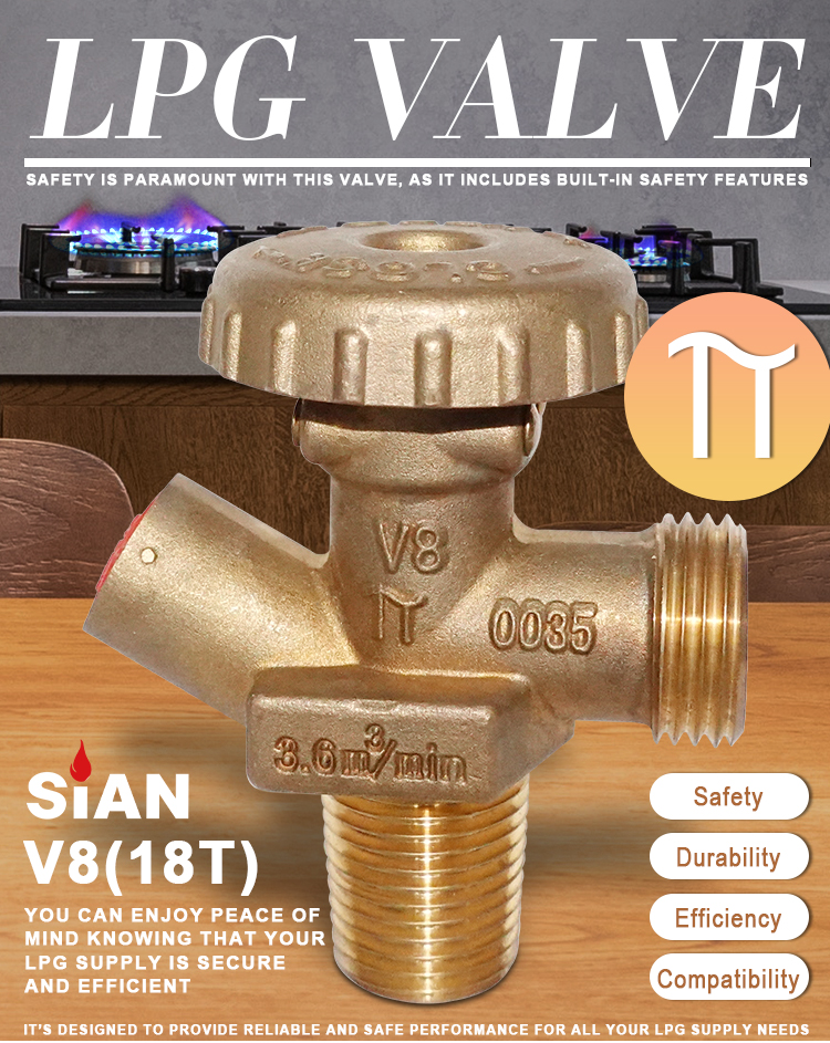 V&aacute;lvula de cilindro de GLP SIAN V8 (1)